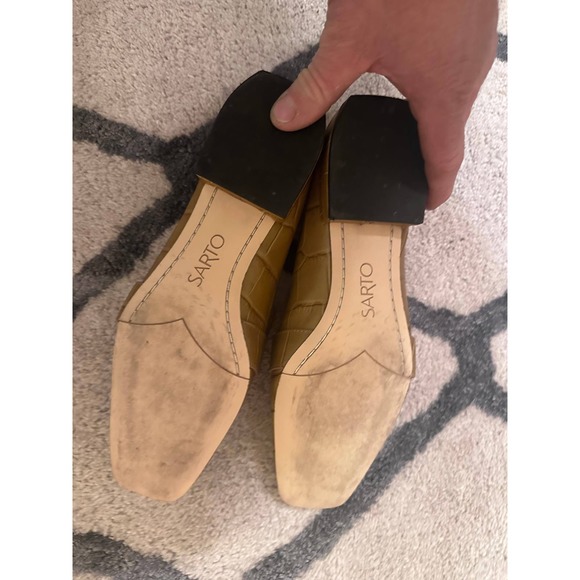 Sarto Forza by Franco Sarto Women's Beige Embossed Camel Leather Loafers Flat - Picture 3 of 5